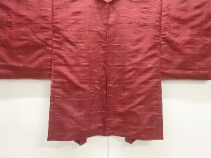 横段模様織出し手織り紬羽織